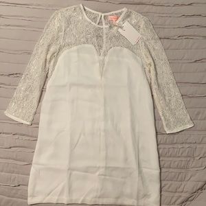White lace top dress